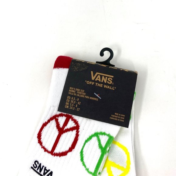 Vans Tyson Peterson Socks 1 Pack White Peace Skateboarding Mens Size VN0A5FIYWHT - Picture 2 of 4